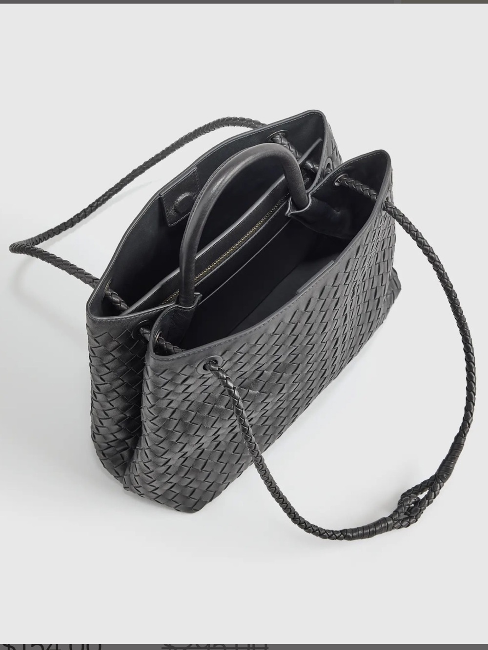 Quince | Bag | Quince Handwoven Italian Leather Satchel | Black - Picture 8 of 13